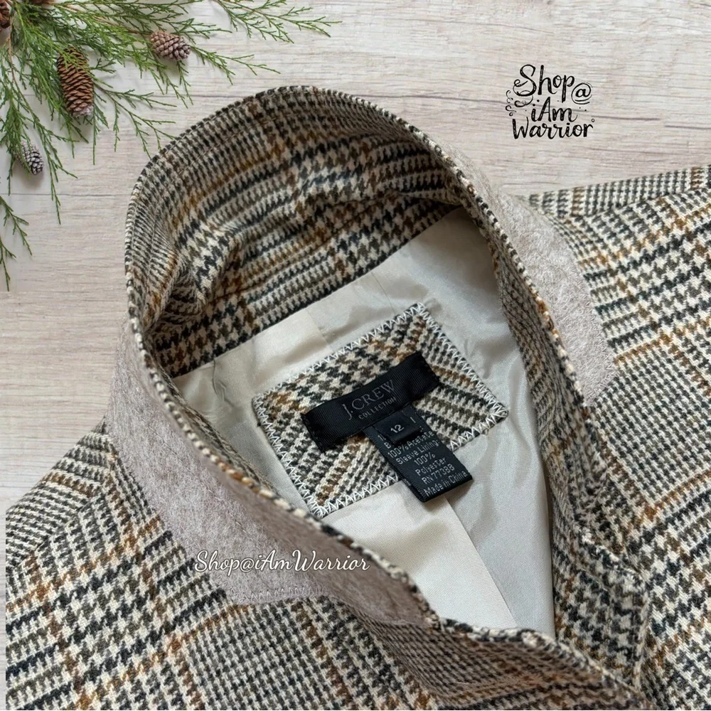 J.Crew Collection houndstooth plaid wool schoolboy blazer *shop@iamwarrior